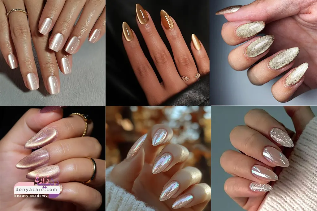 کاشت ناخن طلایی رزگلد گرادیان
