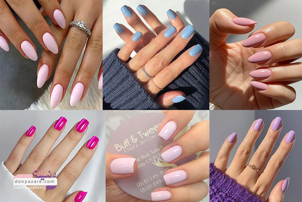 ناخن تک رنگ و ساده