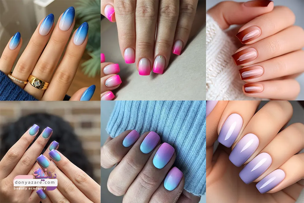 لاک ناخن دو رنگ